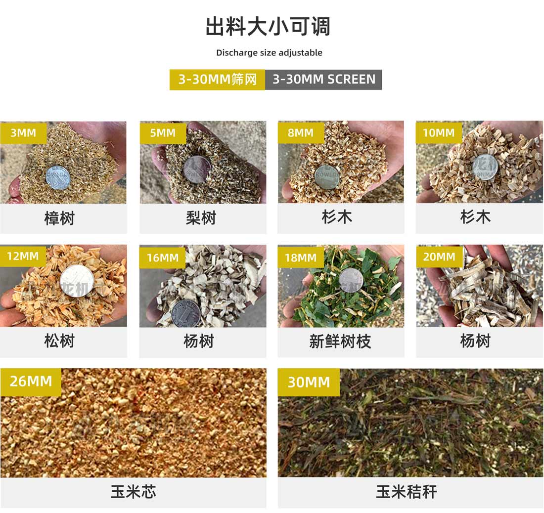 木材粉碎機出料大小可調 木材粉碎機出料大小可調